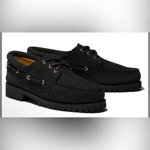 NWOT Women’s Timberland Black Nubuck Leather Loafers/Boat Shoes Size 7W